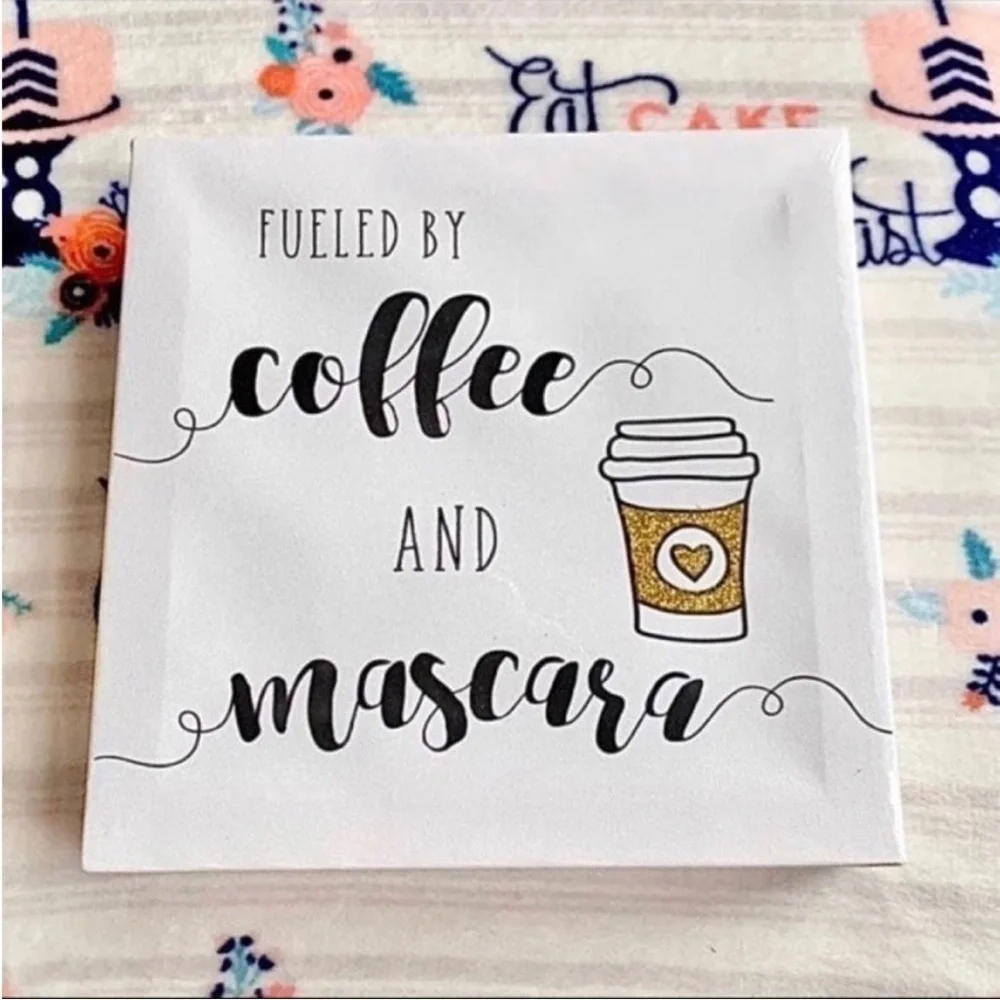 NEW Coffee Latte Tea Lover Mascara Make Up Women's Cute Canvas Wall Decor